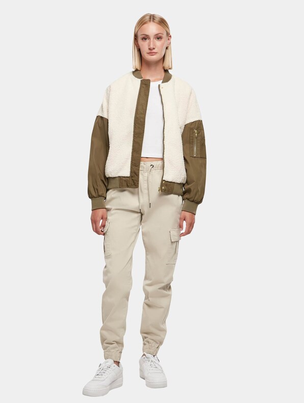 Ladies Oversized Sherpa Mixed Transition-3