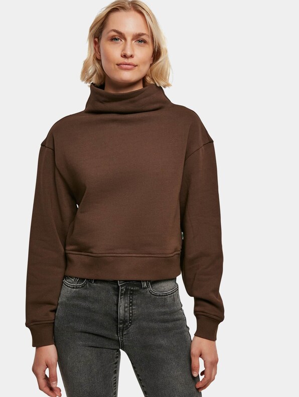  Ladies Organic Short High Neck Crew-0