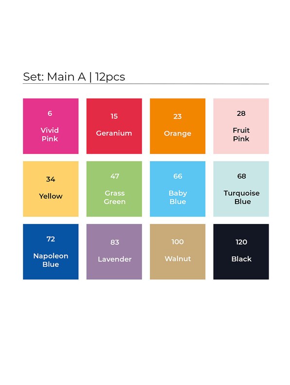 Marker 12pcs Set Main A-2