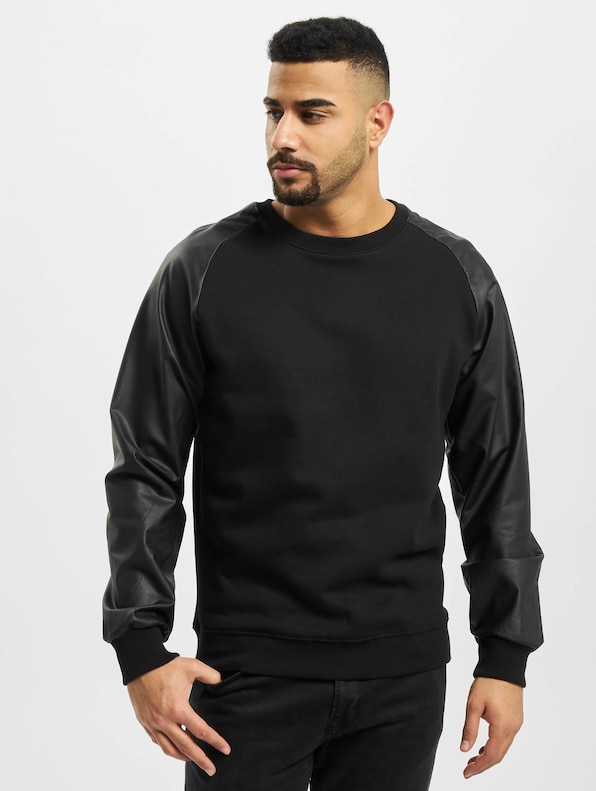 Urban Classics Raglan Leather Imitation Sweatshirt-0