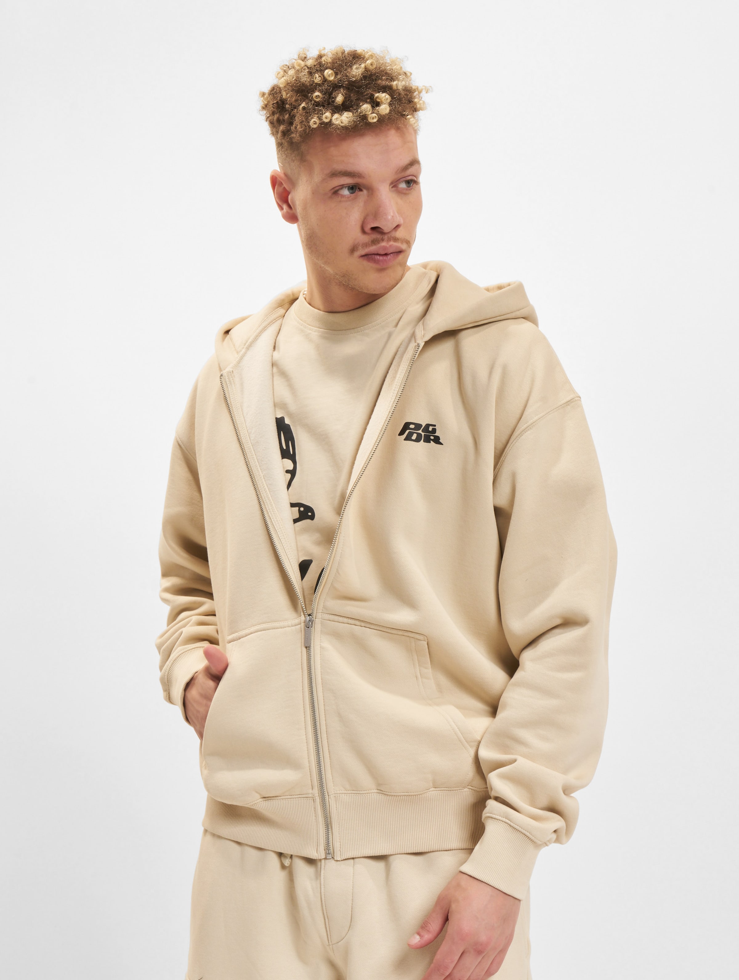 PEGADOR Narson Oversized Übergangsjacken Männer,Unisex op kleur beige, Maat XL