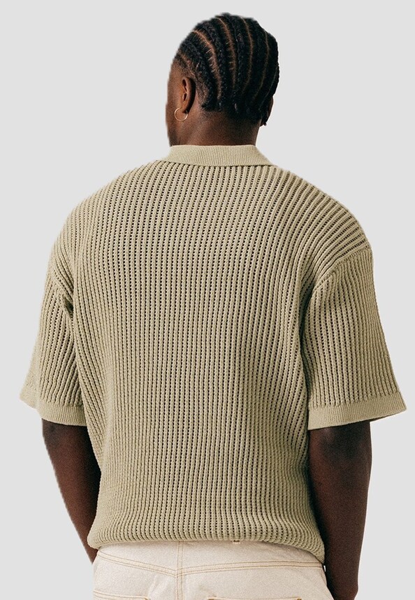 Open Pointelle Henley -1