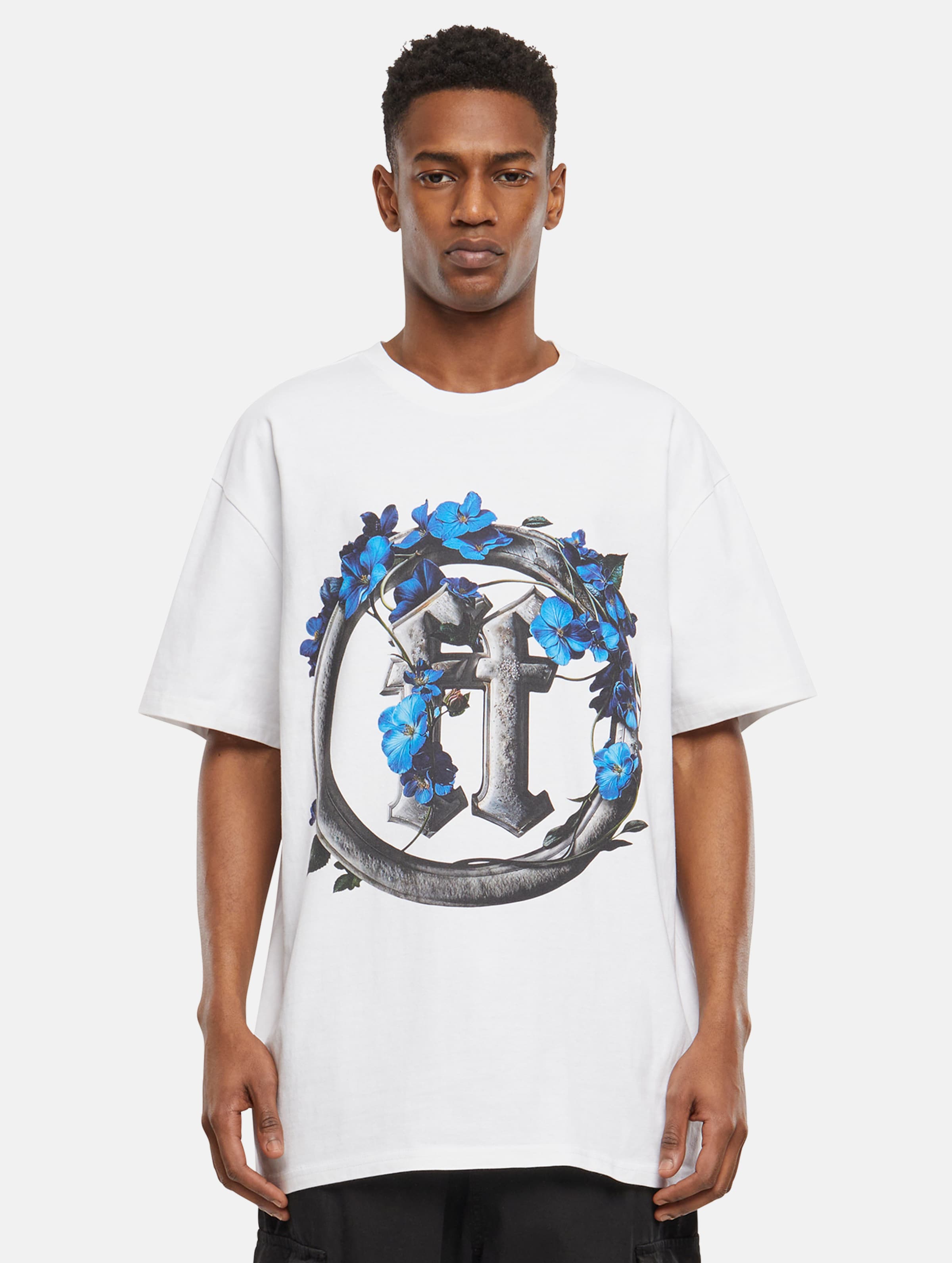 Forgotten Faces Faded Flowers Oversize T-Shirts Mannen op kleur wit, Maat XL