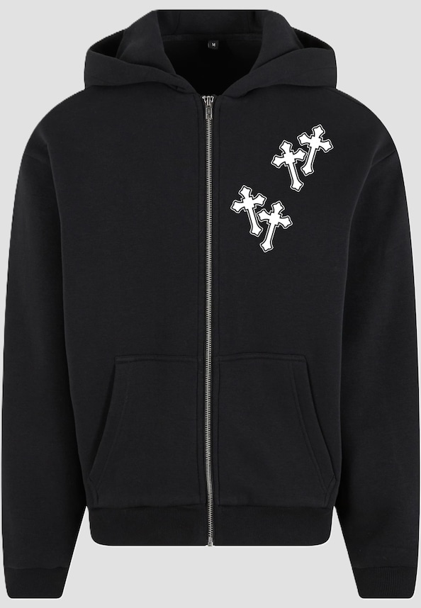 Mary Cross Fluffy Zip Hoody-2