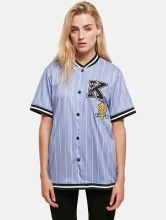 Karl Kani Retro Patch Pinstripe Baseball Shirt