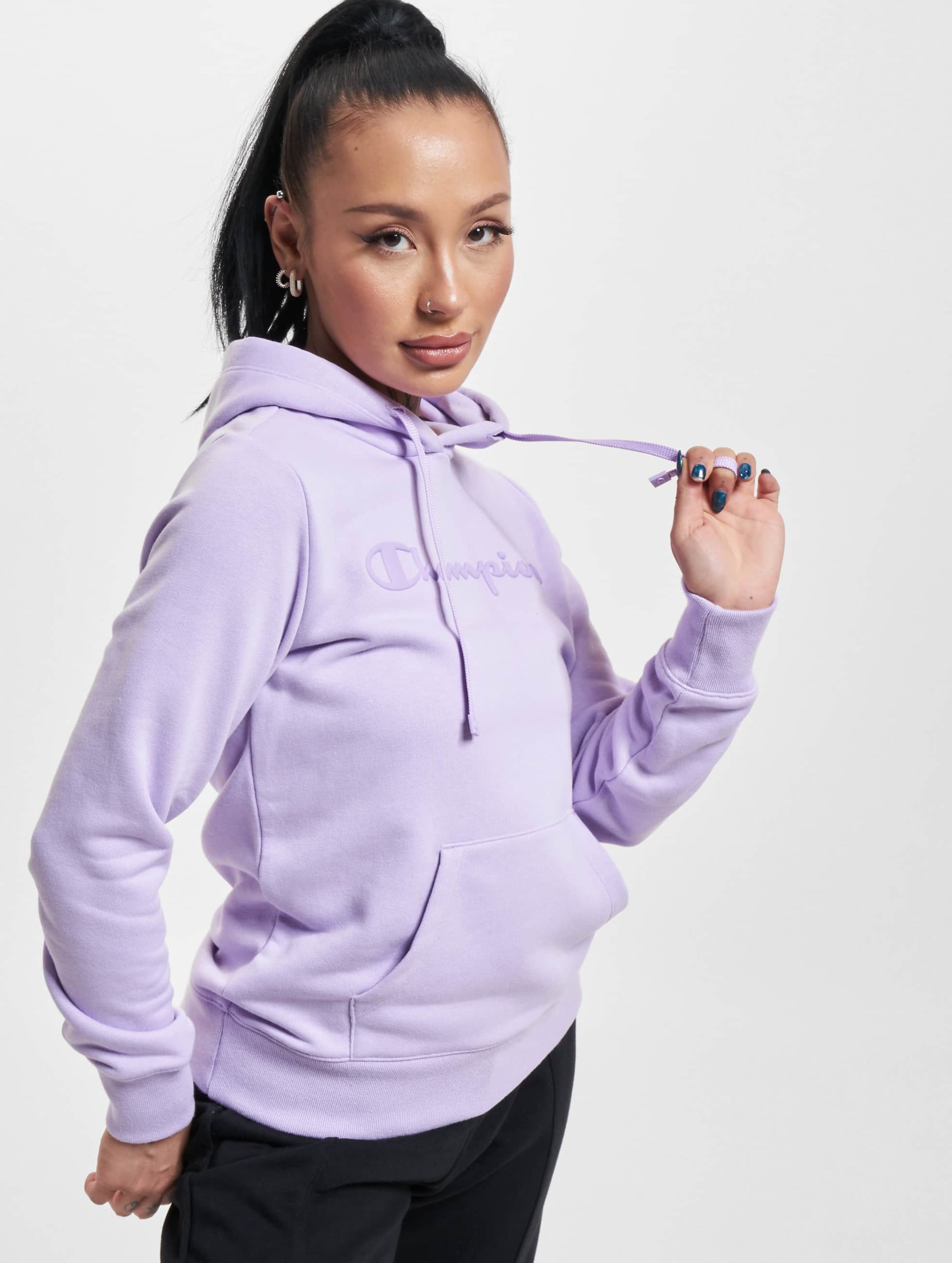 Champion sweater lilac letra hotsell