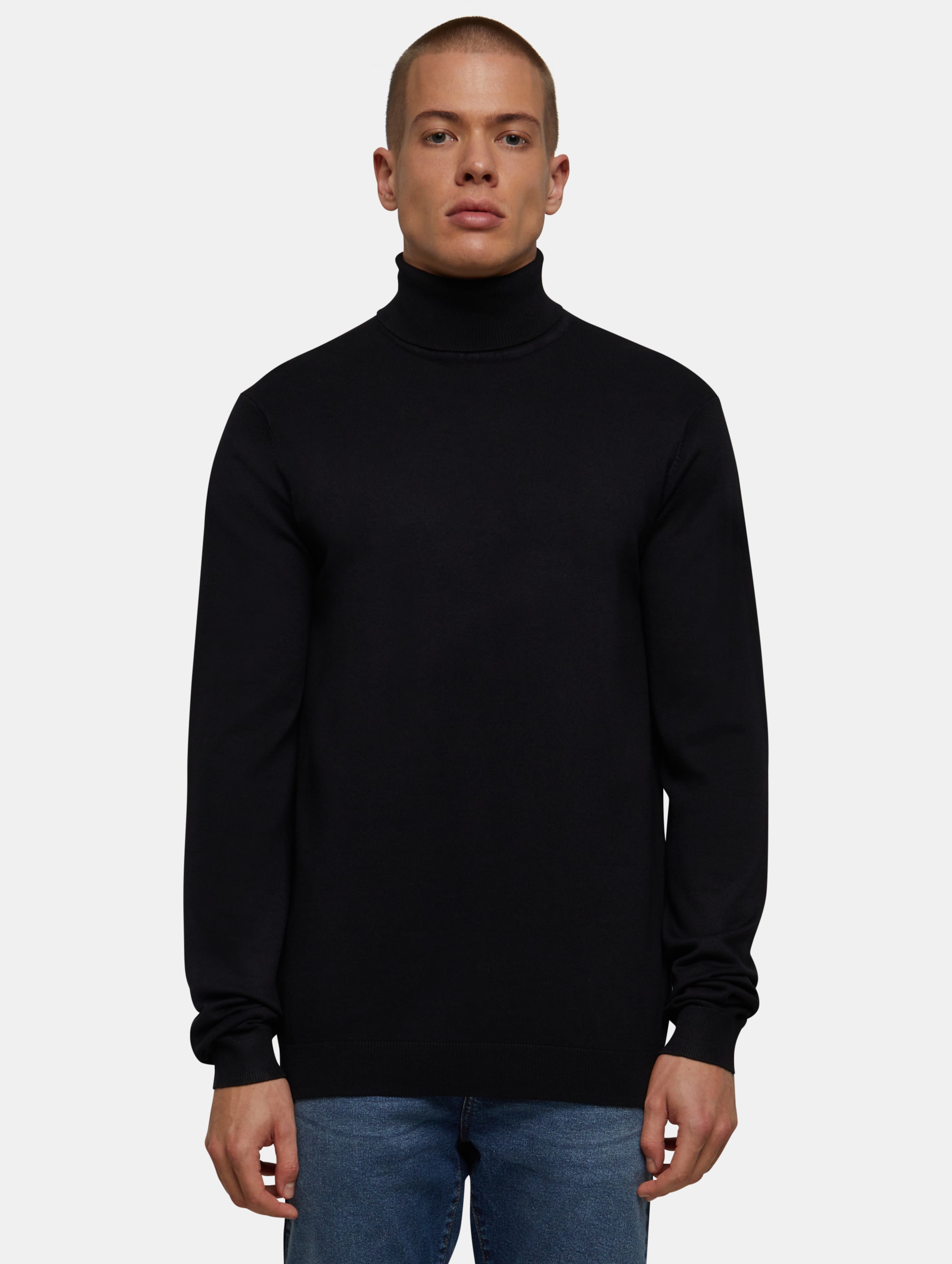 Urban Classics - Knitted Turtleneck Sweater - 5XL - Zwart