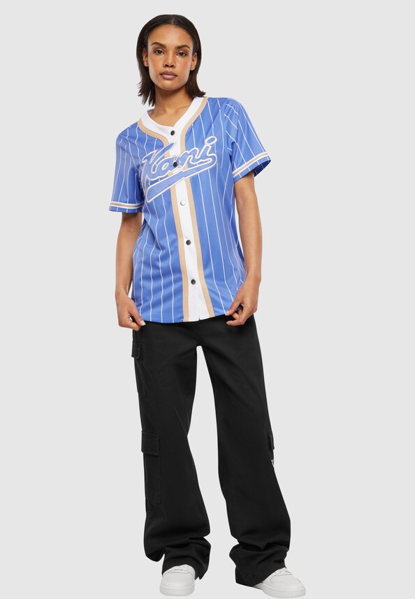 KW241-029-1 Karl Kani Varsity Pinstripe Baseball Shirt-2