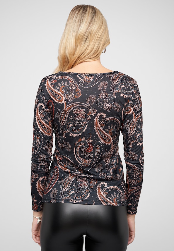 Langarm Shirt Longsleeve mit Paisley Print-1
