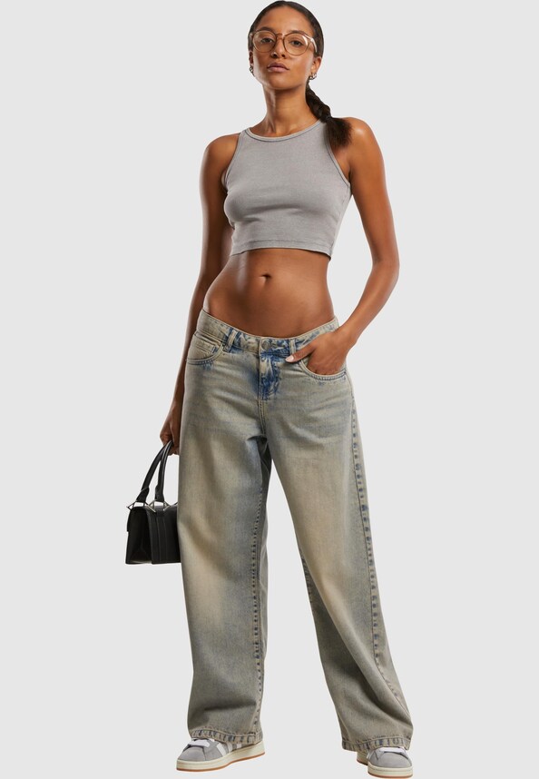 Ladies Washed Rib Jersey Cropped Top 2Pack-3