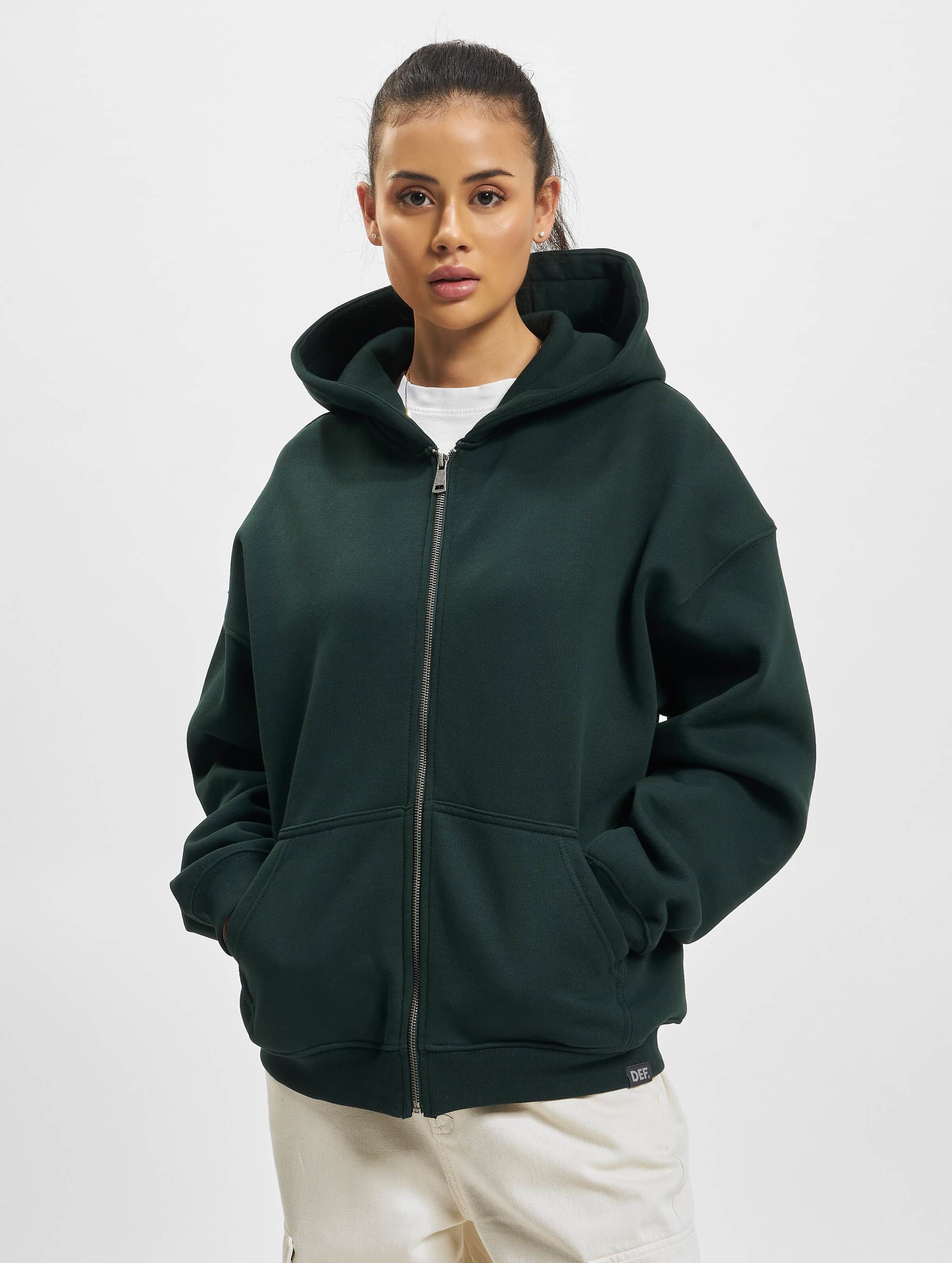 Dark green oversized discount zip up hoodie