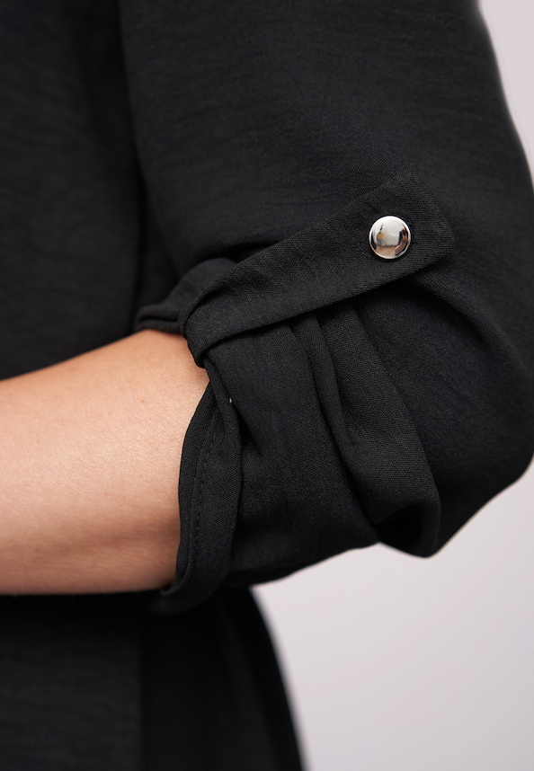 Musselin Dress with turn-up sleeves and belt-5