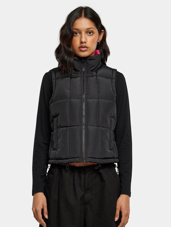 Ladies Reversible Cropped Puffer Vest-4