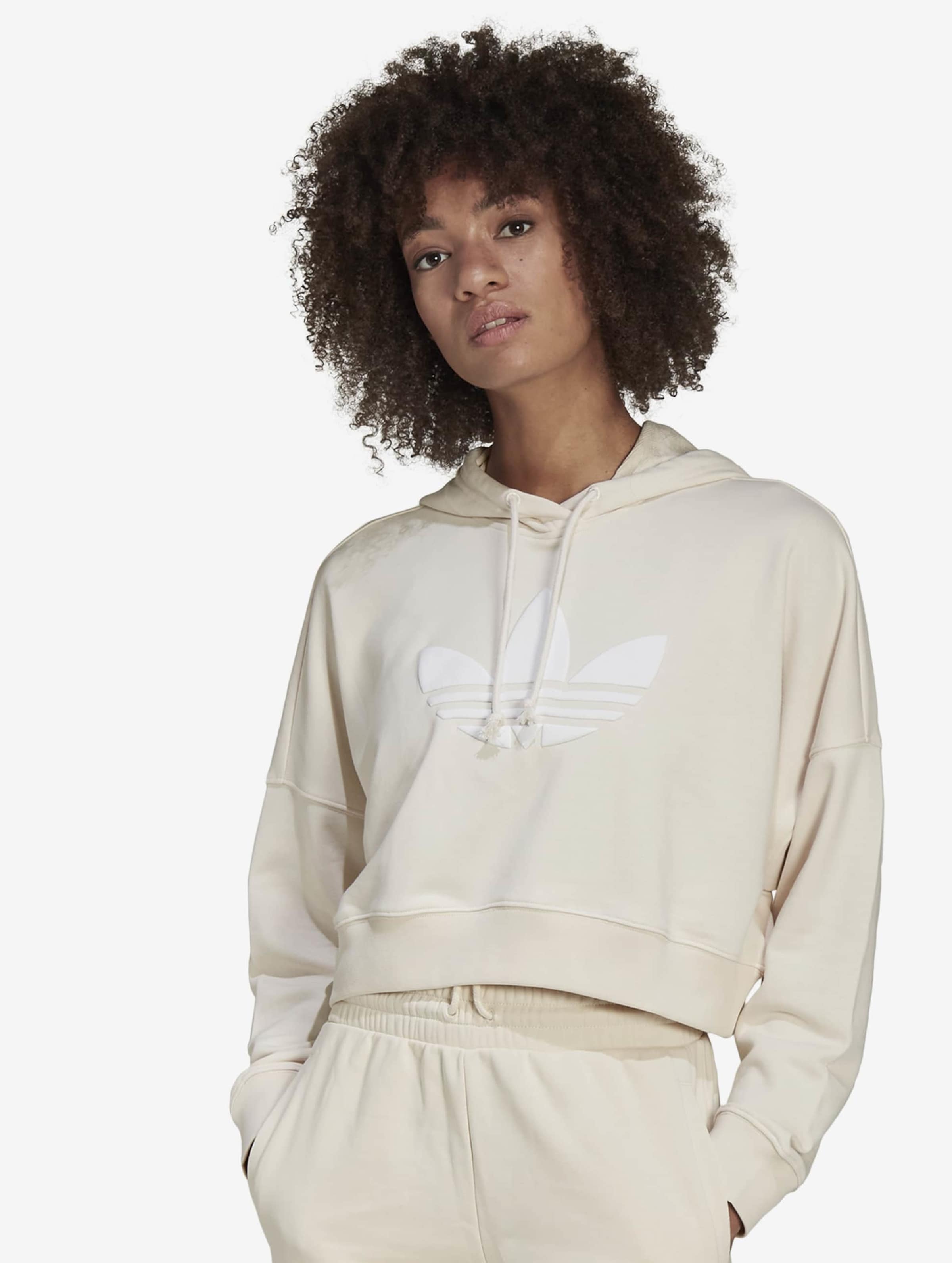 Adidas originals outlet white cropped hoodie