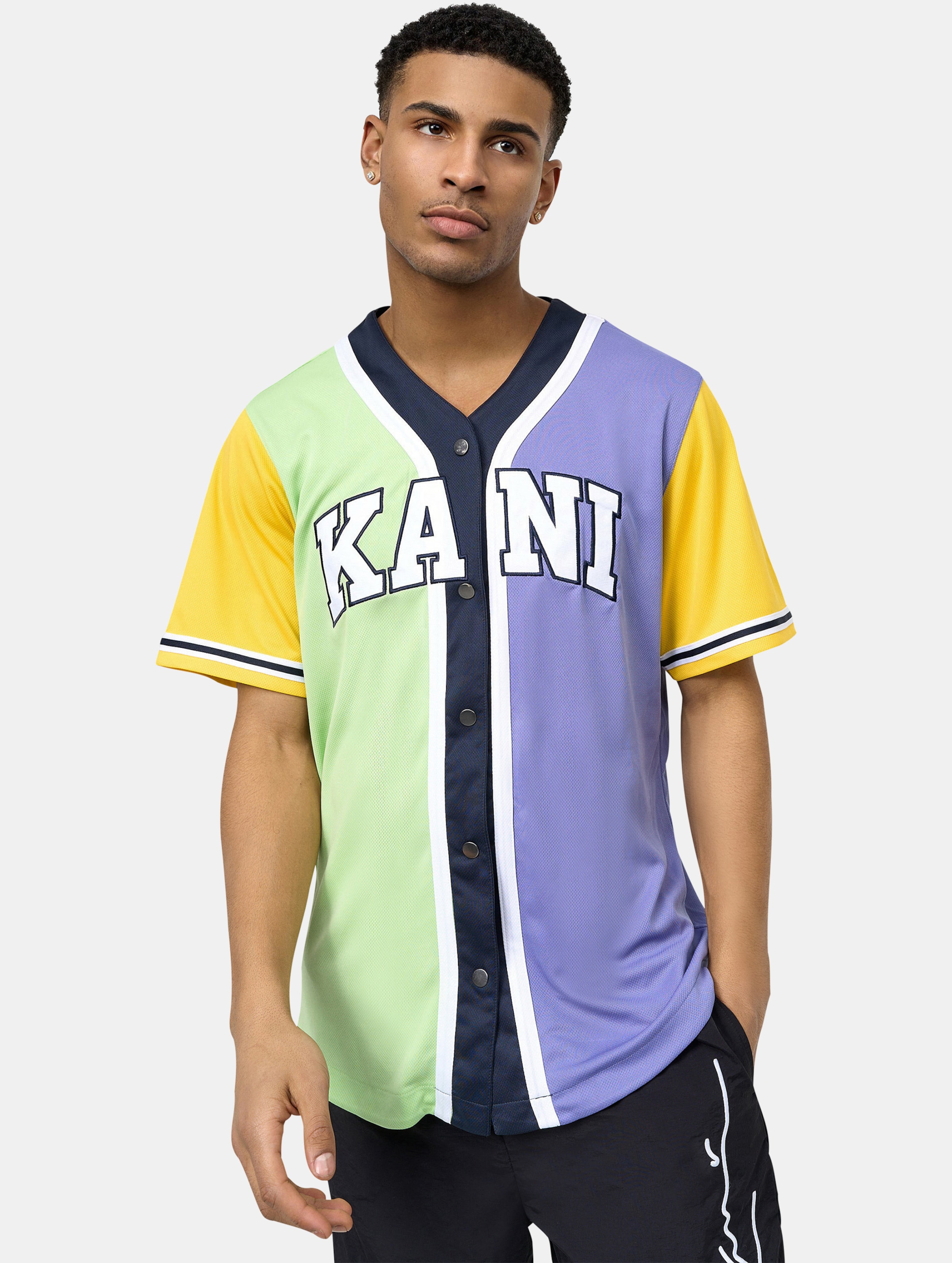 Karl Kani Serif Block Baseball Shirt Mannen op kleur kleurrijk, Maat M