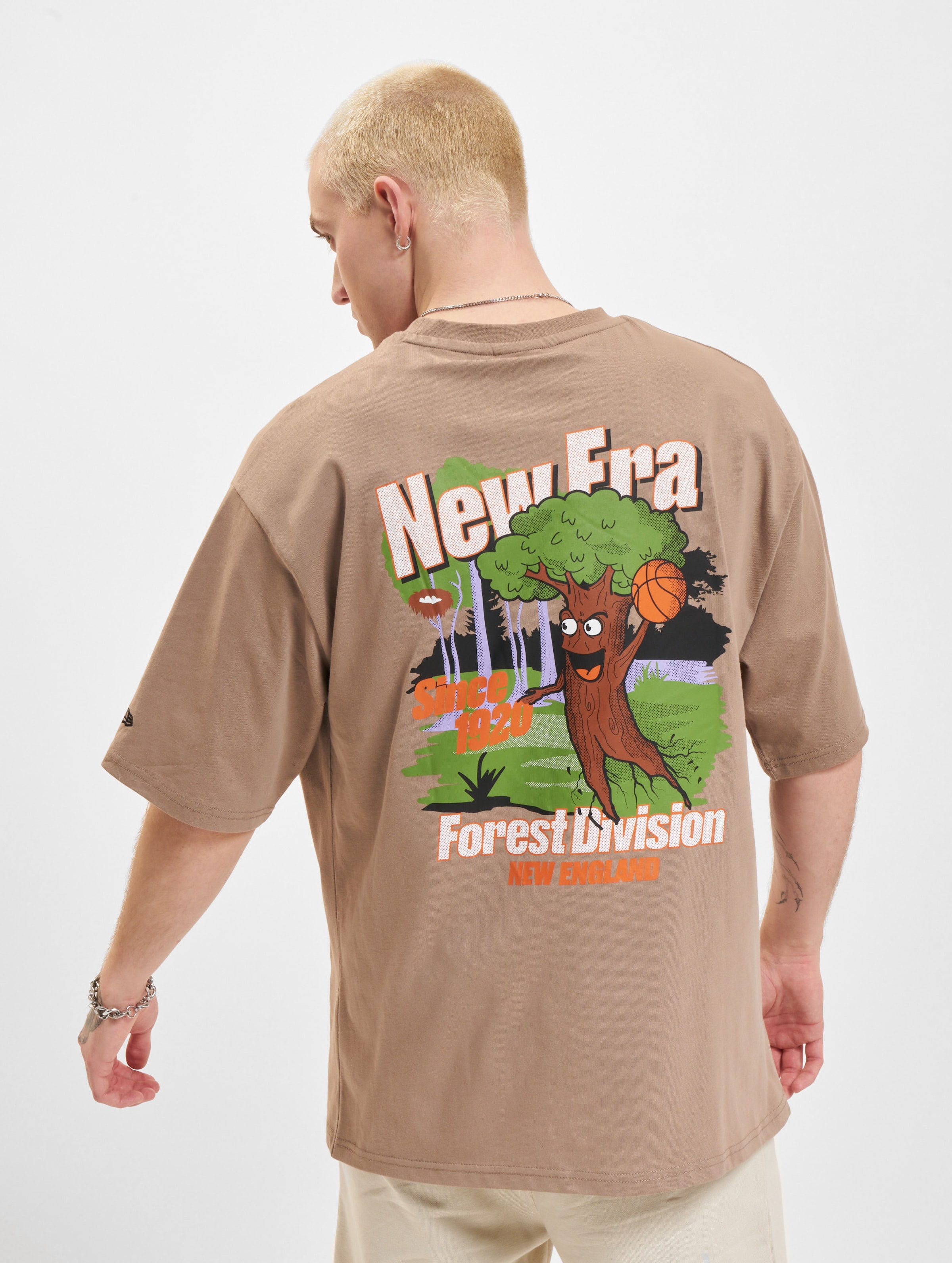 New Era Character Graphic Oversized T-Shirt Mannen op kleur bruin, Maat S