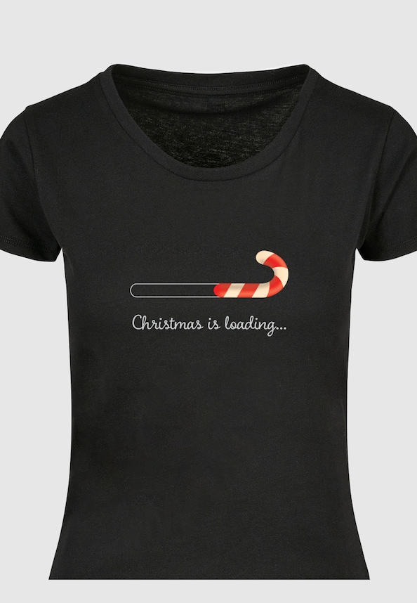 Ladies Christmas Loading  Basic Tee-2
