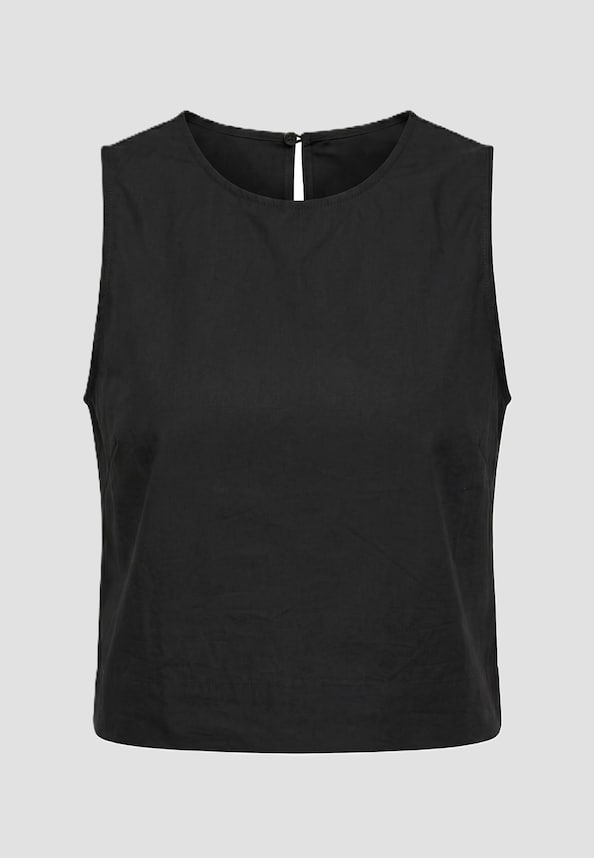 Ladies Popeline Cropped Top-2