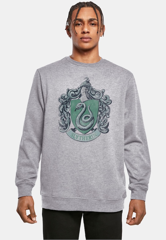 Harry Potter - Distressed Slytherin Crest Basic Crewneck-0