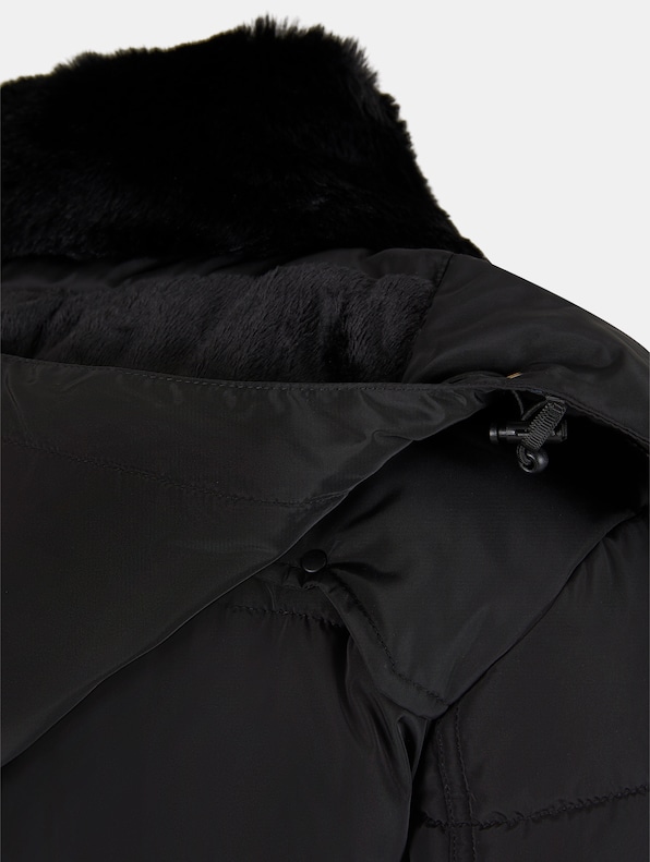 Urban Classics With Detachable Fur Collar Puffer Jackets-8