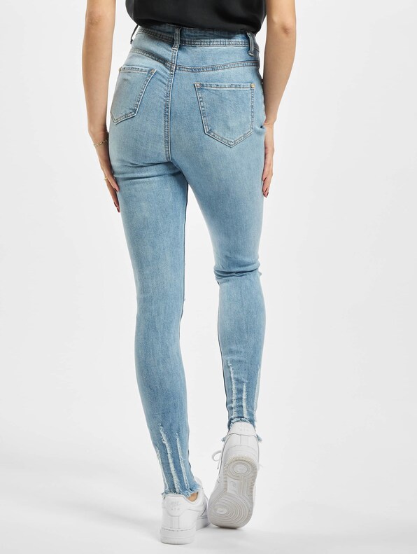 Missguided Authentic Rip Wash Skinny High Waist Jeans-1