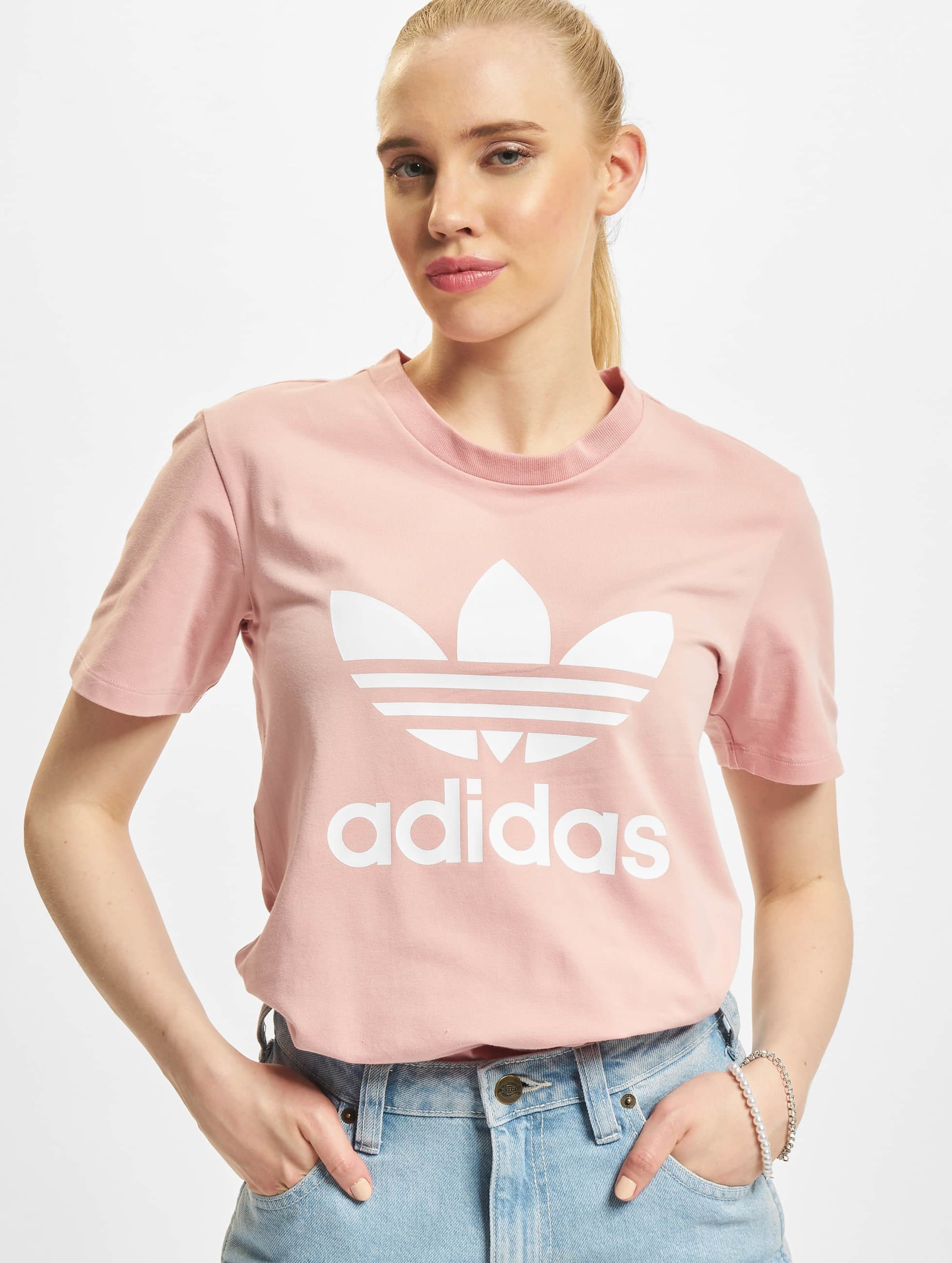 adidas Originals Trefoil T-Shirt Vrouwen op kleur roze, Maat 32