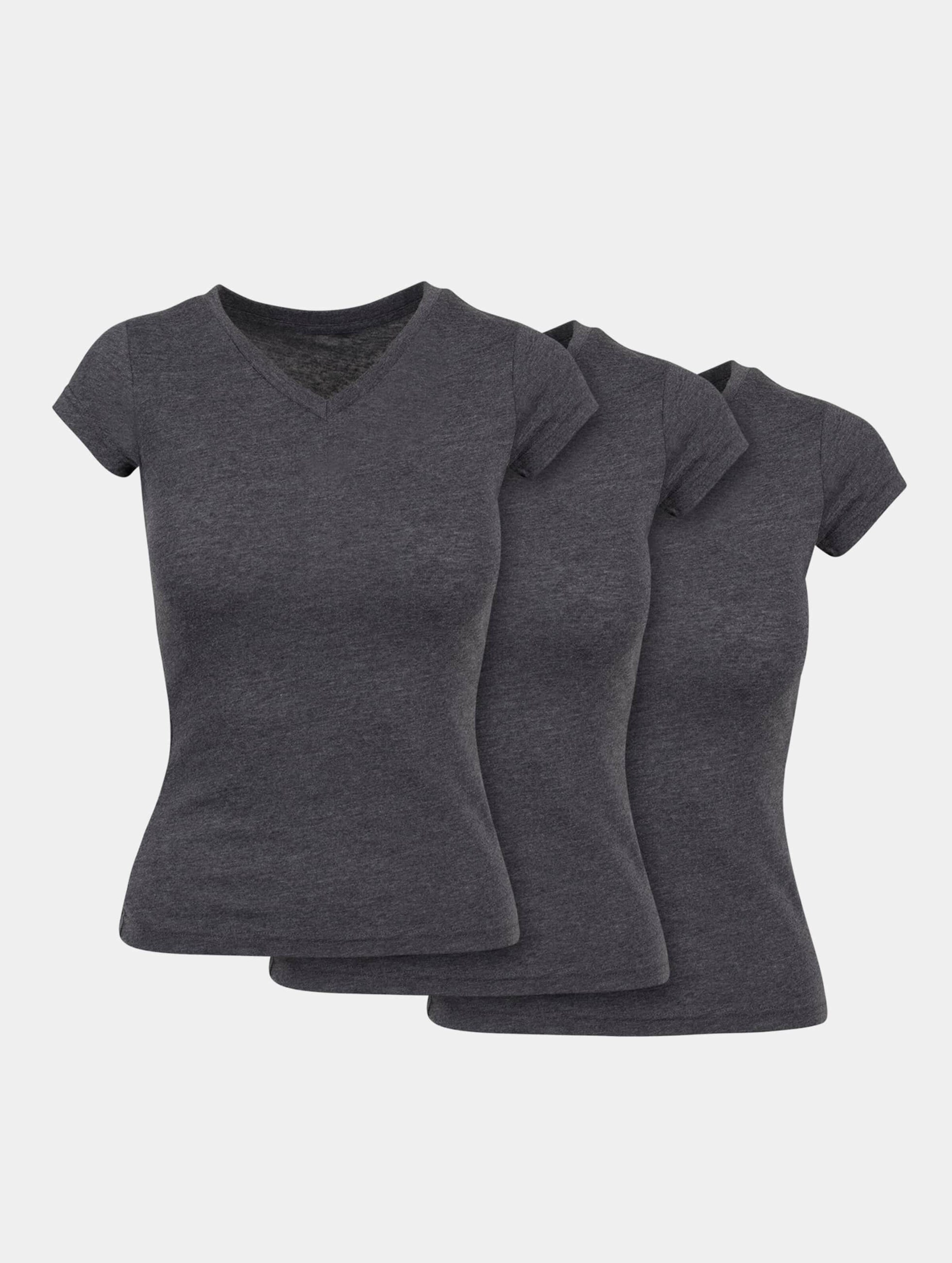 Build Your Brand Ladies Basic Tee 3-Pack Vrouwen op kleur grijs, Maat S