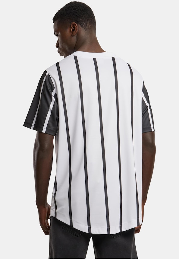 KM241-040-1 Karl Kani Serif Striped Block Baseball Shirt-1
