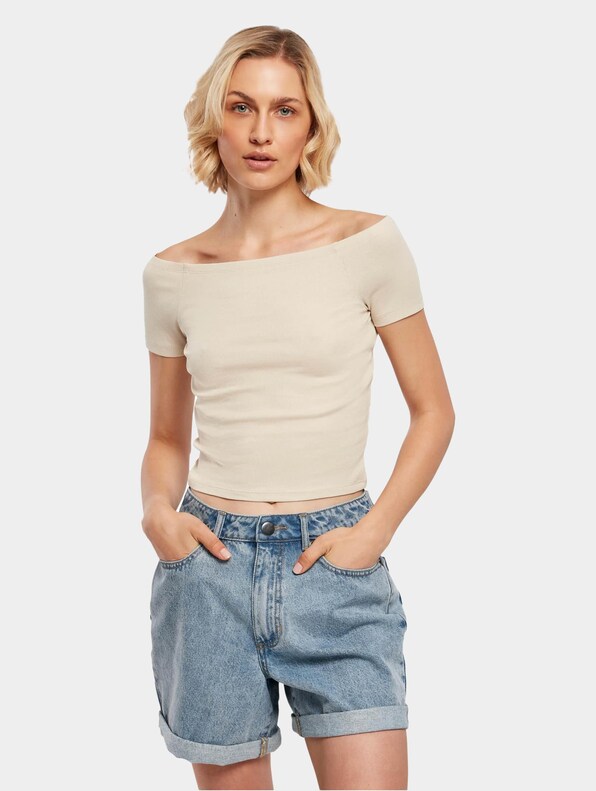 Ladies Off Shoulder Rib-2