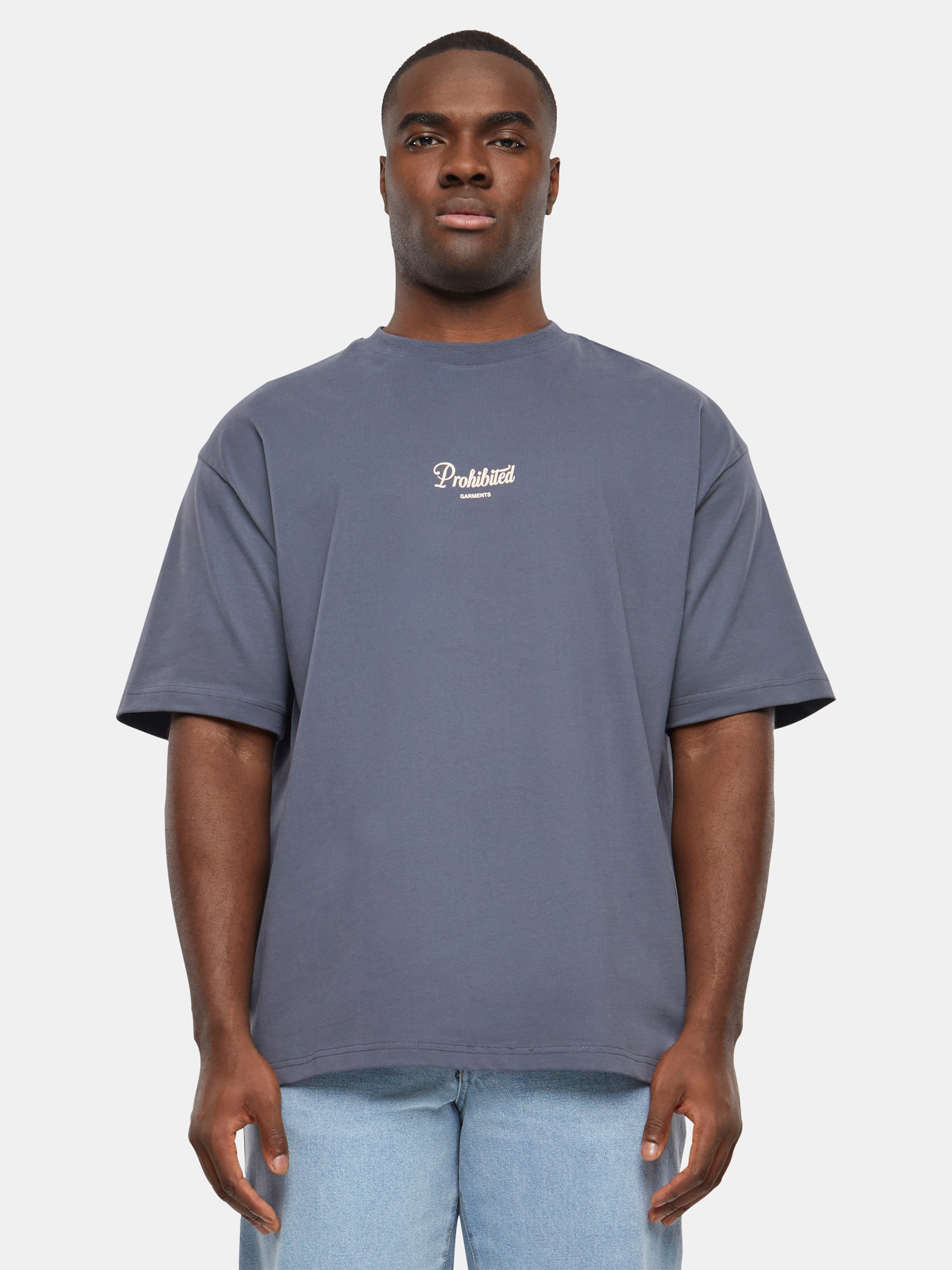 Prohibited PB Garment T Shirts Männer,Unisex op kleur grijs, Maat L