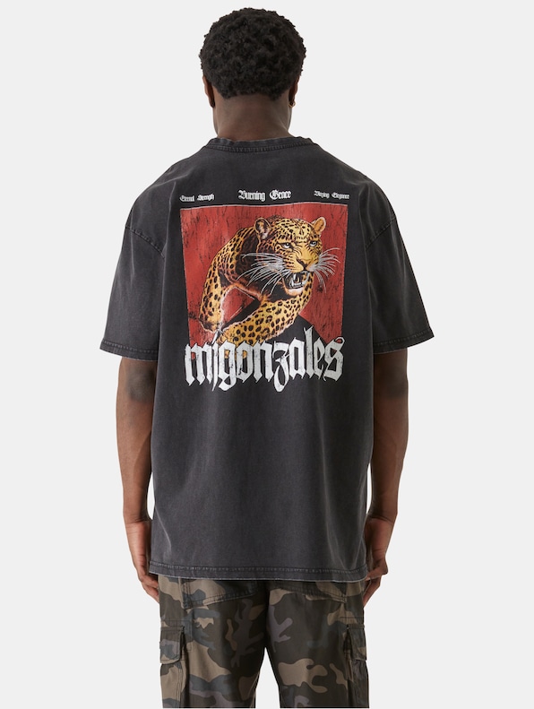 Heavy Oversized Acid WashedSavage Leopard-1