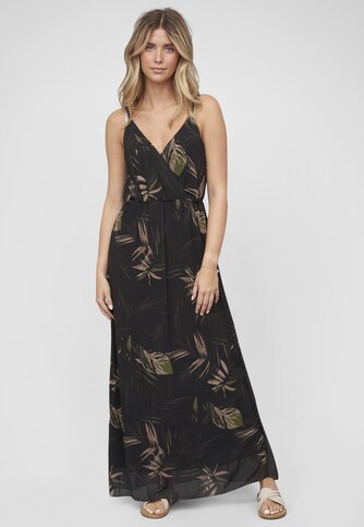 2-Layered Maxi-Dress Tropical Print