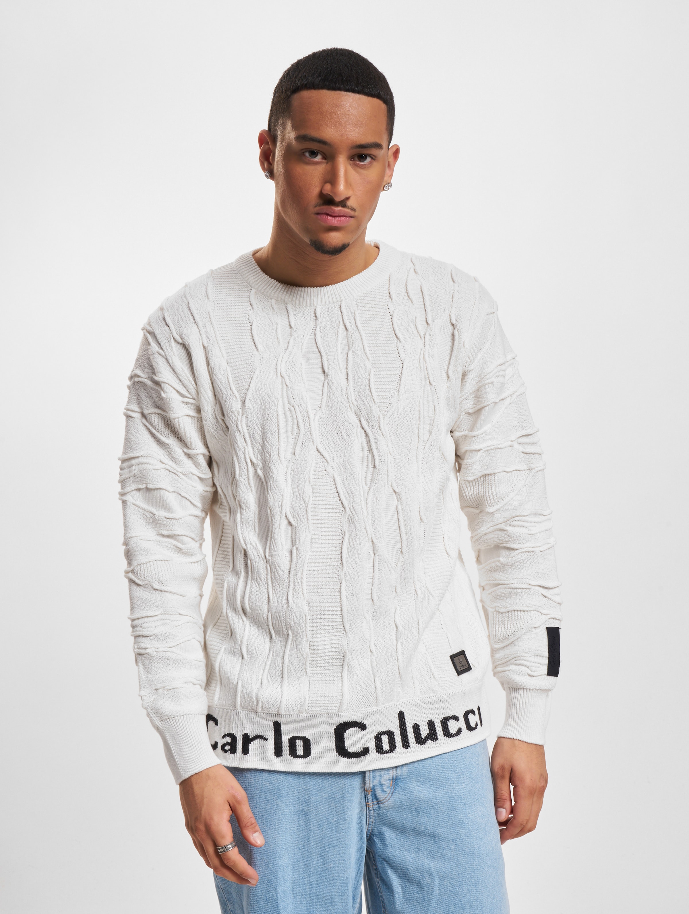 Carlo Colucci Pullover Mannen op kleur wit, Maat XL