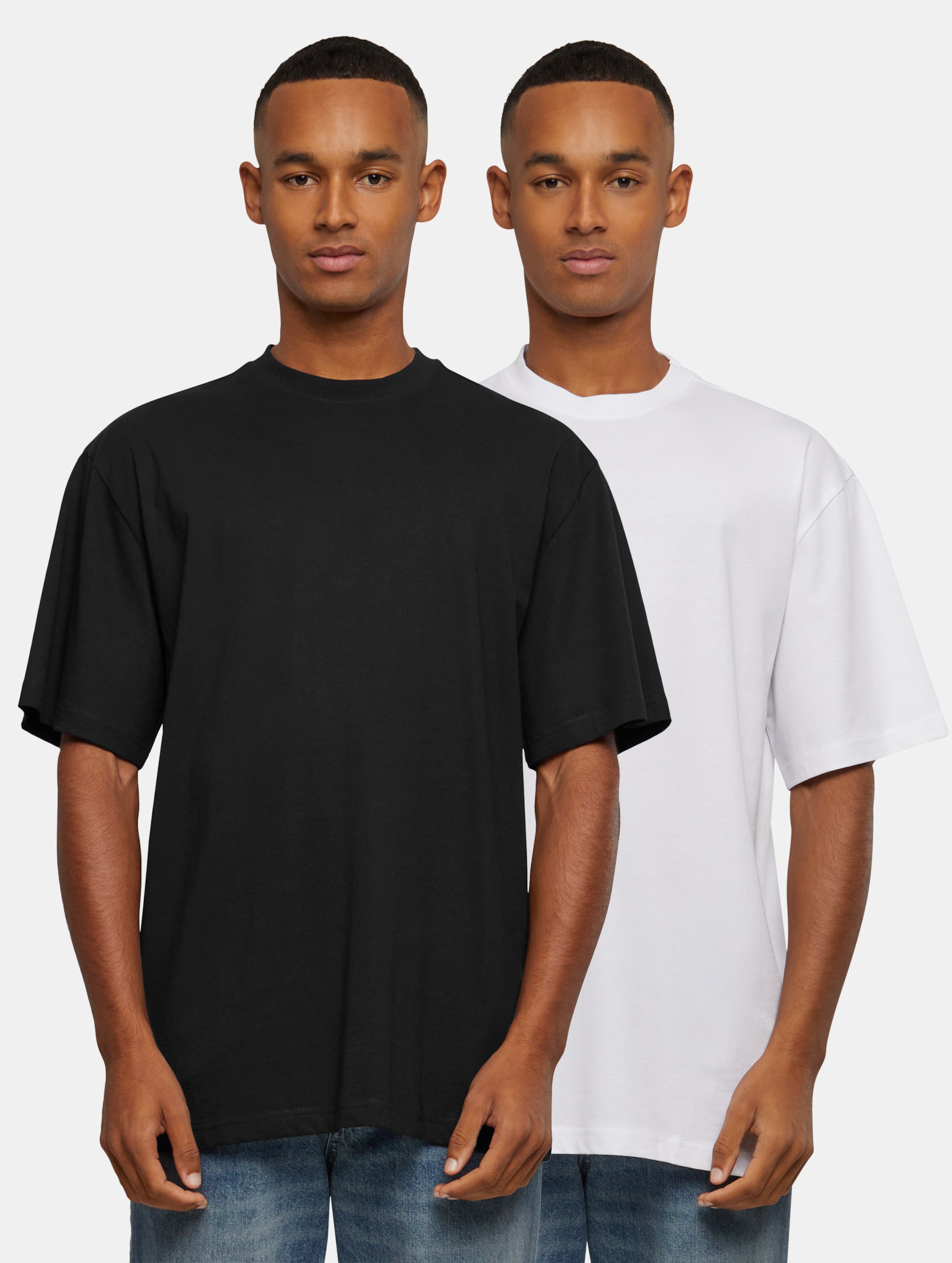 Urban Classics - Tall 2-pack Heren T-shirt - XL - Wit/Zwart