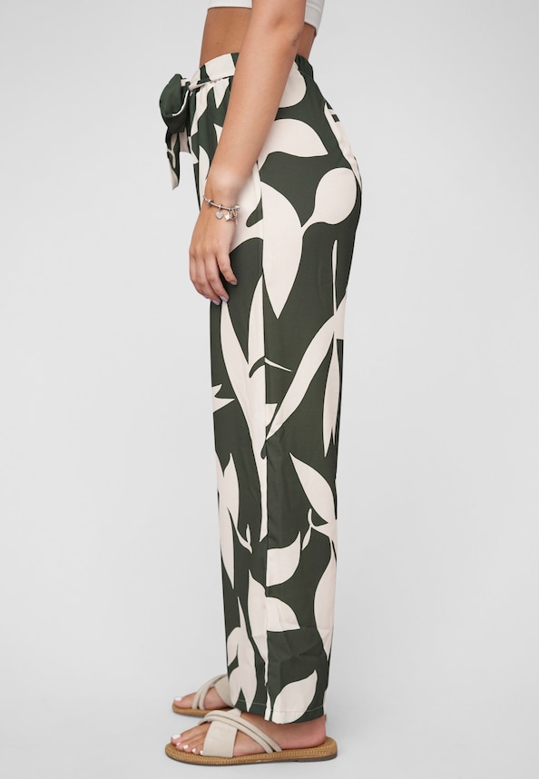 Pants with floral aop and tie belt-2