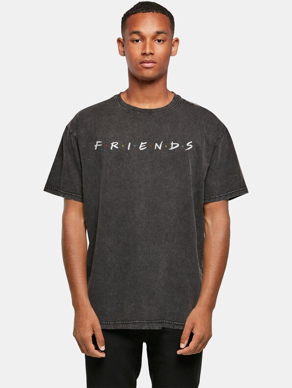 Friends - Logo Acid Washed Oversized-0