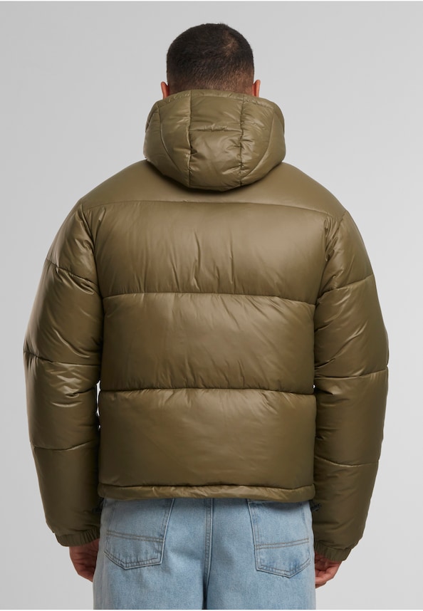 Shiny Puffer Jacket With Hood-1
