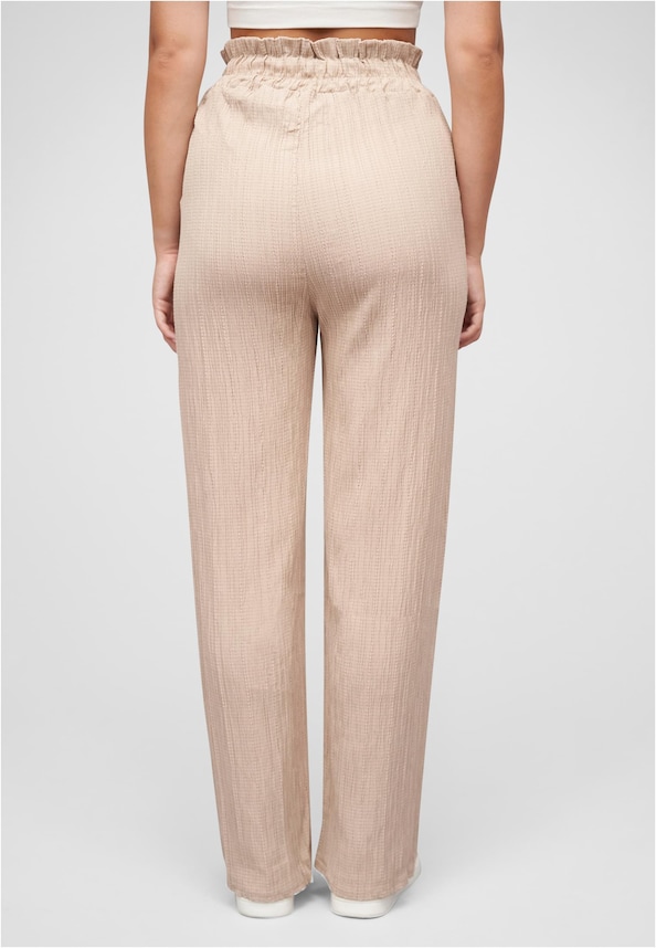 Sommer Hose mit weitem Beinschnitt und Strukturstoff-1