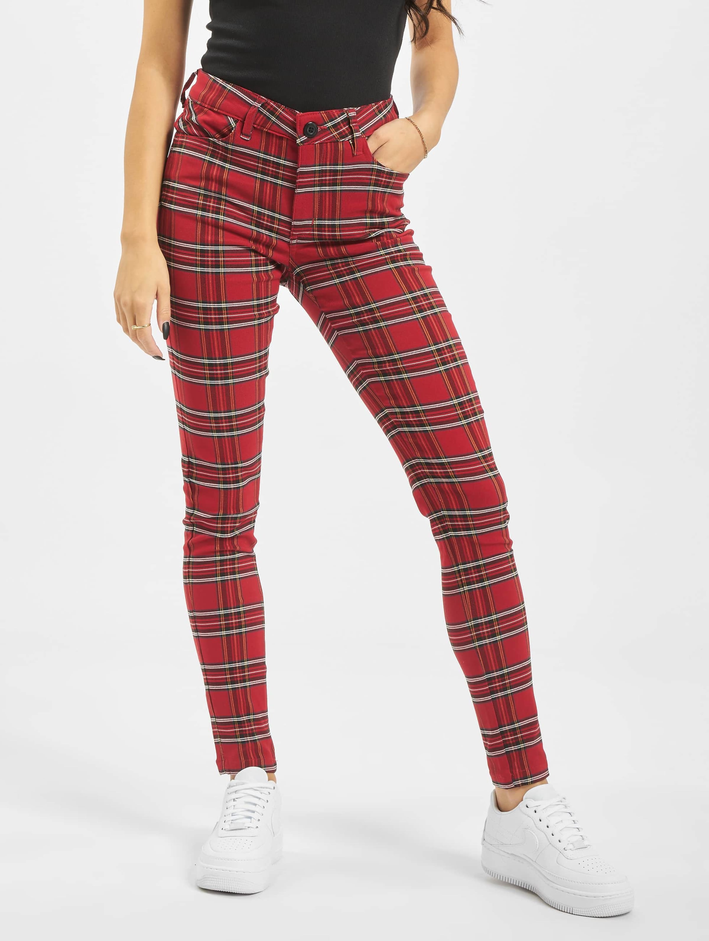 Plaid skinny online pants