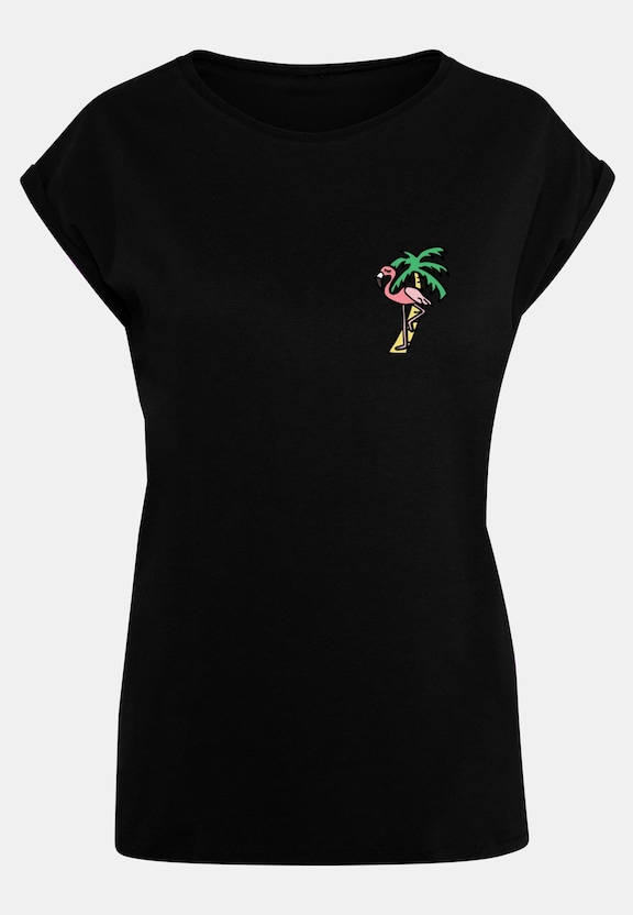 Ladies Flamingo Extended Shoulder Tee-4