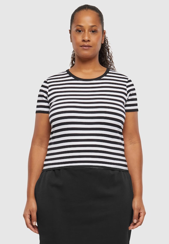 Ladies Short Striped Tee-6