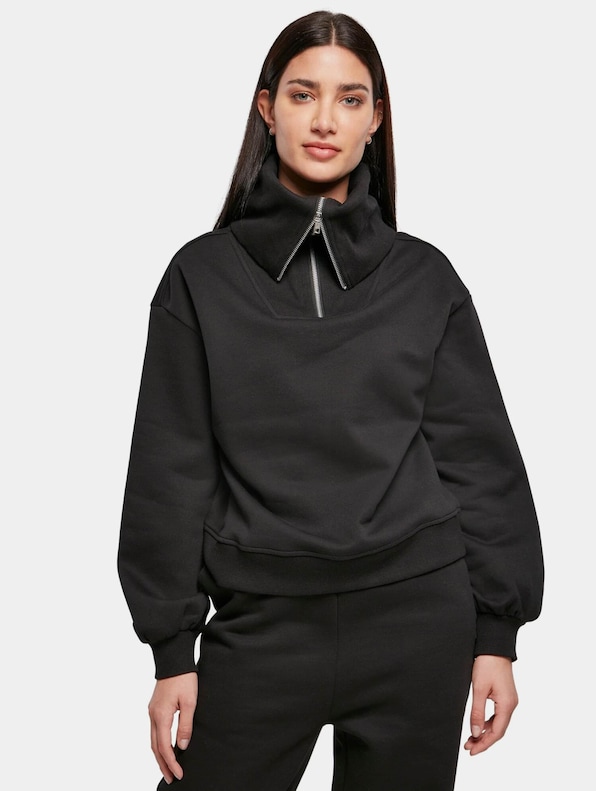 Ladies Oversized High Neck Troyer Crew-4