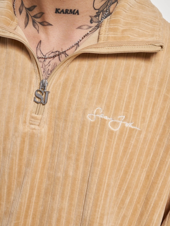 Sean John Script Logo Striped Velours Trackjacket-3