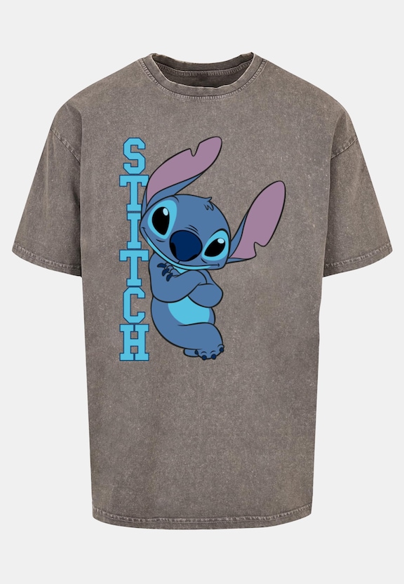 Lilo And Stitch - Posing Acid Washed Oversized Tee-4