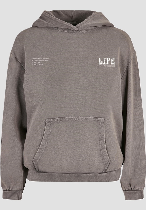 Ladies Life Acid Washed Oversized Hoodie-2