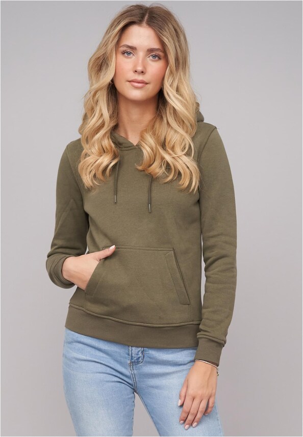 Ladies Good Things Coming Olive Hoody-1