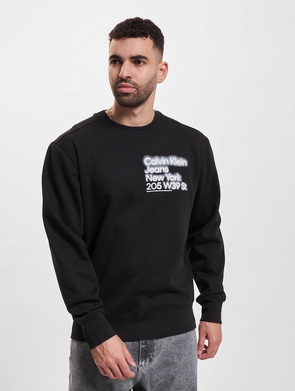 Calvin Klein Jeans Blurred Address Logo Crew Neck Sweater-0