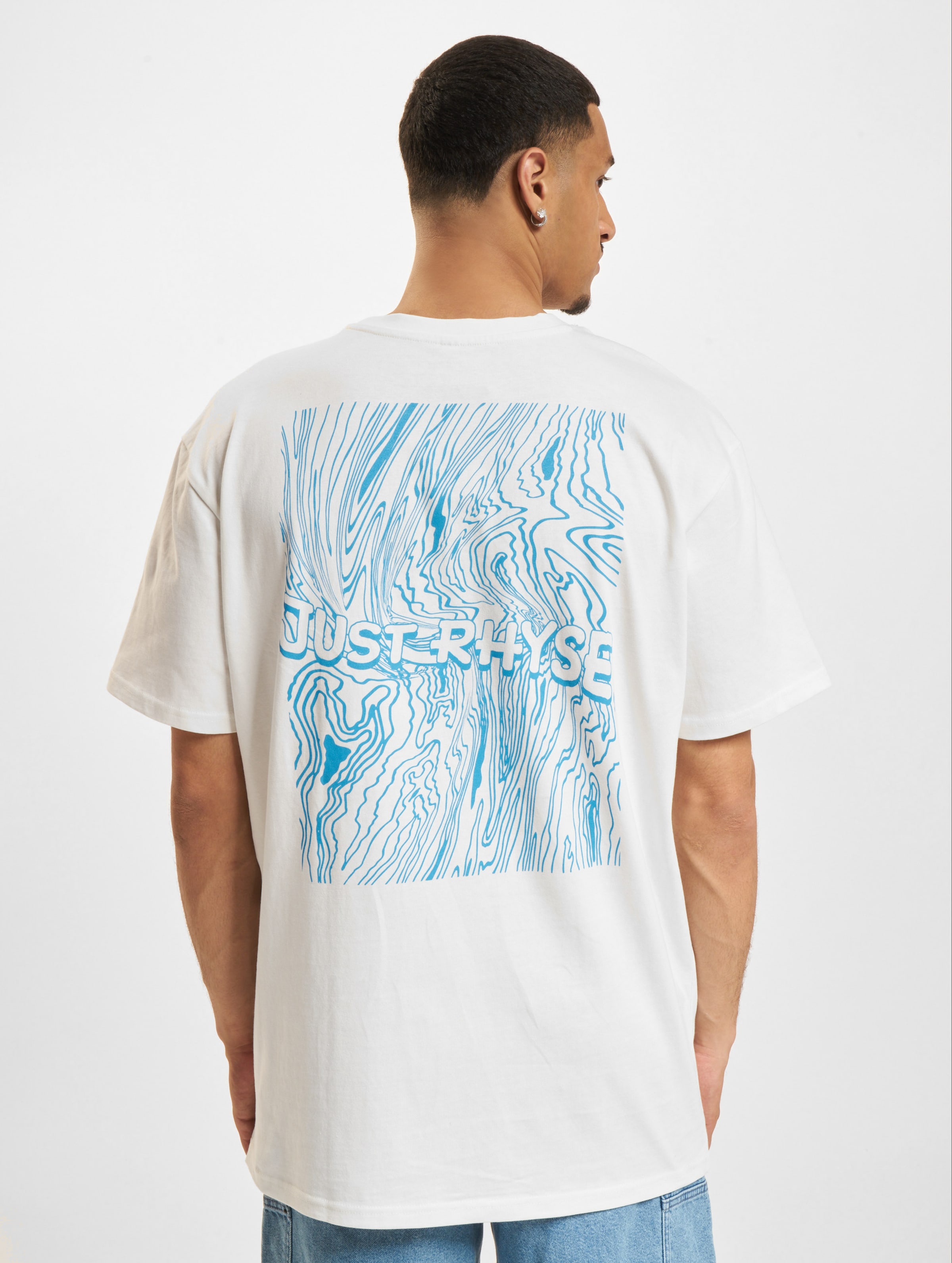 Just Rhyse Blurred T-Shirts Männer,Unisex op kleur wit, Maat XL