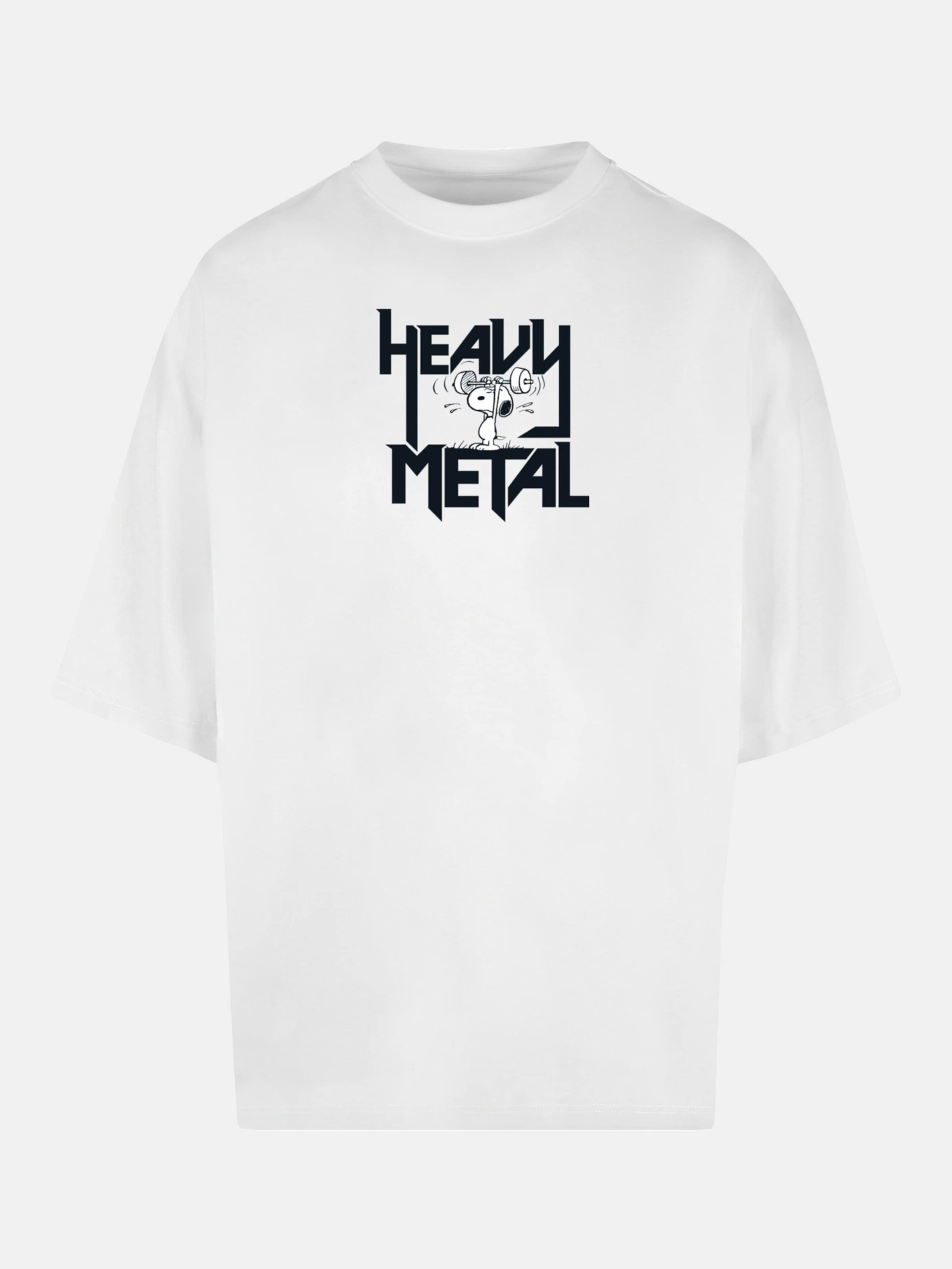 Merchcode Peanuts - Heavy Metal Huge Tee op kleur wit, Maat XXL