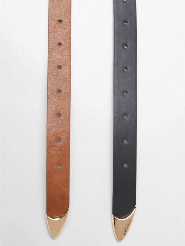 Chunky Buckle Loop Synthetic Leather 2 Pack-2